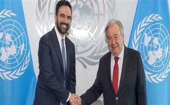 جوتيريش يستقبل عمدة نيويورك ويناقش معه سبل تعزيز التعاون بين الأمم المتحدة ونيويورك