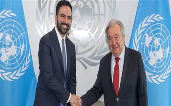 جوتيريش يستقبل عمدة نيويورك ويناقش معه سبل تعزيز التعاون بين الأمم المتحدة ونيويورك