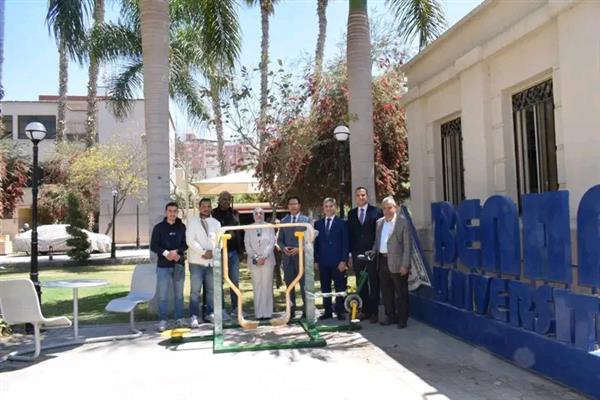جامعة بنها تبدأ إنشاء وحدات جيم خارجي بمكونات محلية داخل الحرم الجامعي 