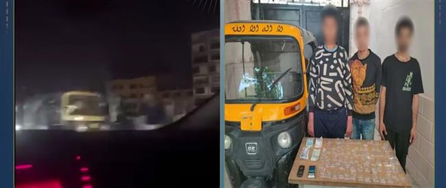 القبض على 3 عاطلين بتهمة ترويج المخدرات داخل “توك توك” بالجيزة
