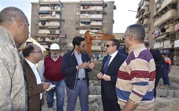 محافظ بورسعيد يتفقد أعمال إنشاء "حديقة جديدة "بتقاطع شارعي العبور ونهضة مصر 