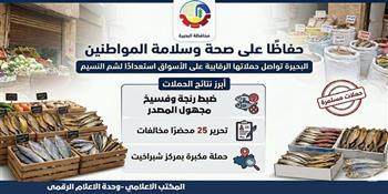 لحماية صحة وسلامة المواطنين.. البحيرة تواصل حملاتها الرقابية على الأسواق مع أعياد الربيع 