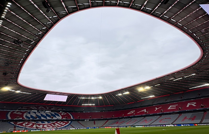دوري أبطال أوروبا.. ملعب أليانتس أرينا يتزين قبل لقاء ريال مدريد وبايرن 