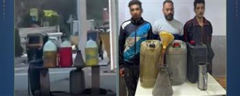 ضبط 3 متهمين لبيع مواد بترولية بدون ترخيص بأكتوبر