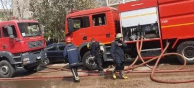 حريق يلتهم محلًا تجاريًا بالهرم دون إصابات والحماية المدنية تسيطر على النيران