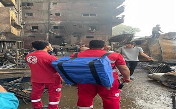 الهلال الأحمر يوجه فرق الاستجابة لمساندة جهود الحماية المدنية والإسعاف في حريق مخزن بمدينة نصر 