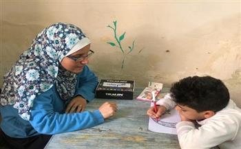 ورشة تنسيق لوني بالألوان الفلوماستر بمكتبة النزهة بالإسكندرية