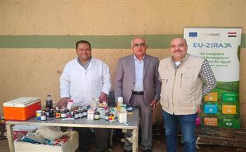 قافلة بيطرية تفحص وتعالج أكثر من 500 رأس ماشية بالمجان بمركز طما في سوهاج 