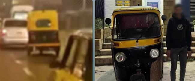 سقوط سائق توك توك متهور بالإسكندرية.. عرّض حياته والمواطنين للخطر