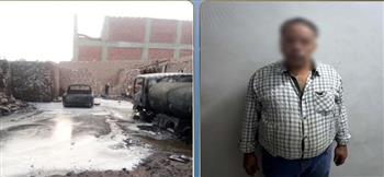 كشف ملابسات حريق سيارتين بأسوان بسبب تخزين مخالف للمواد البترولية