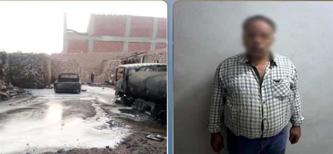 كشف ملابسات حريق سيارتين بأسوان بسبب تخزين مخالف للمواد البترولية