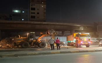 محافظة الجيزة ترفع ٢٢٥٠ طن مخلفات من المنشية وحرم الدائري بالمنيب