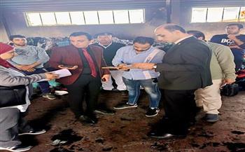 النيابة الإدارية بالمحلة الكبرى تُعاين موقع اندلاع حريق بأحد مصانع النسيج بالمنطقة الصناعية 