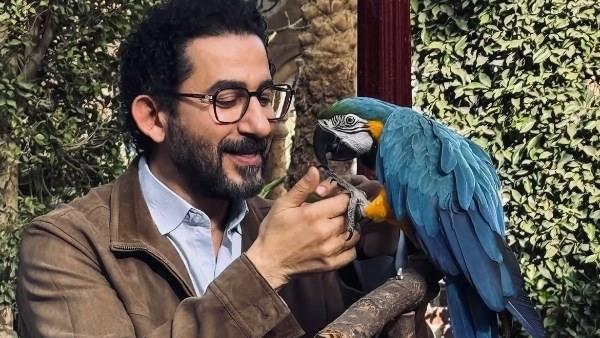 أحمد حلمي بإطلالة كاجوال من حديقة ويثير تفاعل جمهوره بصورة مع ببغاء 