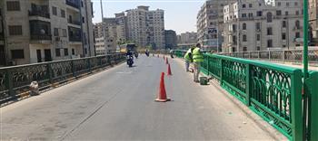 محافظ الجيزة يتابع أعمال صيانة كوبري الجيزة المعدني وتركيب أسوار حديدية بدلاً من المفقودة والمتهالكة  