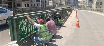 محافظ الجيزة يتابع أعمال صيانة كوبري الجيزة المعدني وتركيب أسوار حديدية بدلاً من المفقودة والمتهالكة