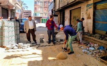 إستكمال أعمال تطوير ورفع كفاءة الشوارع الداخلية بنسبة تنفيذ ٦٠% فى مركز ديرب نجم بمحافظة الشرقية 