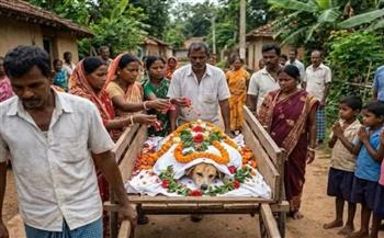 الهند.. جنازة مهيبة لكلب أنقذ 30 طفلًا من ثعبان سام