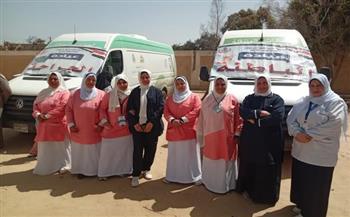 فحص 800 حالة وتقديم  2400 خدمة في قافلة علاجية  ضمن مبادرة "حياة كريمة" بقرية الحرية "3" بالفشن