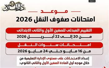 مواعيد امتحانات صفوف النقل لعام 2026.. انفوجراف