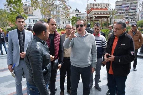 محافظ بورسعيد يوجه رؤساء الأحياء برفع كفاءة الحدائق والمتنزهات لاستقبال المواطنين 