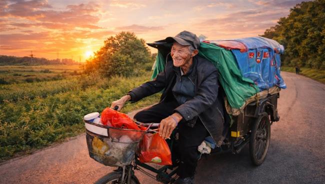  بسبب مأساة عائلية.. تسعيني يجوب الصين على متن دراجة