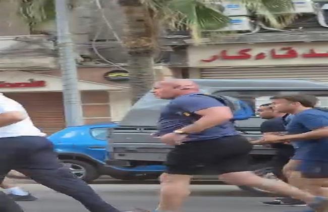 الرئيس الفرنسي يمارس رياضة الجري بشوارع سيدي بشر شرقي الإسكندرية