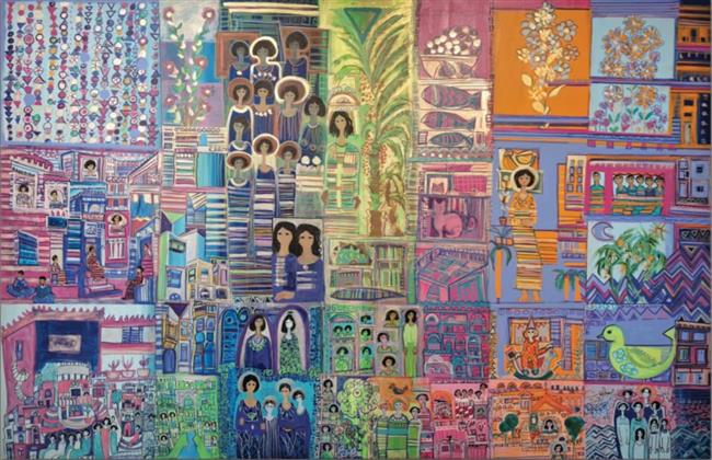 في معرضها..صفية القباني تروى حكايات اللون