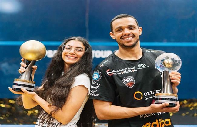 وزير الرياضة يهنئ أمينة عرفي  ومصطفى عسل بعد تتويجهم ببطولتي العالم للإسكواش  