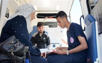 الهلال الأحمر المصري يستقبل الدفعة 44 من المصابين الفلسطينيين