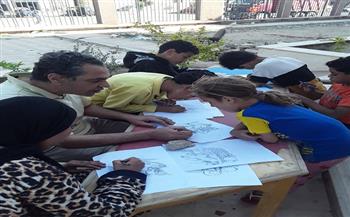 ورشة تعليم الرسم بقصر ثقافة أكتوبر لتنمية المواهب الفنية