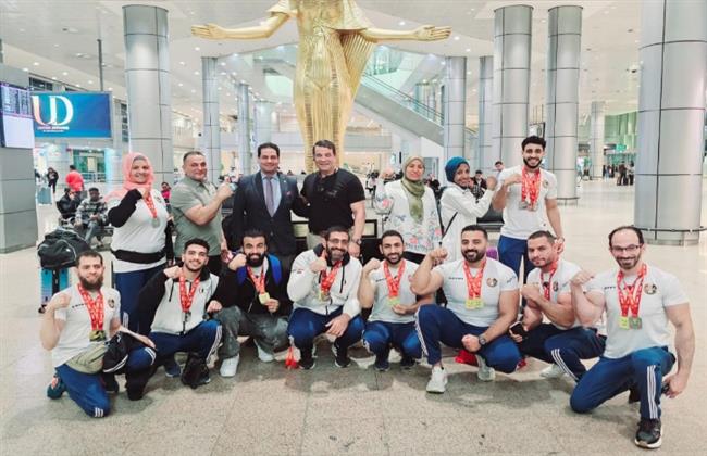  "الشباب والرياضة" تستقبل أبطال أفريقيا لمصارعة الذراعين بعد 19 ميدالية متنوعة  