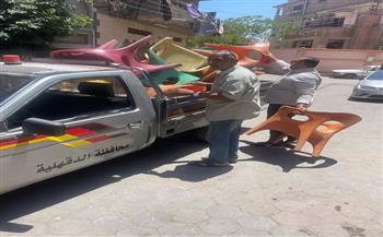 محافظ الدقهلية يتابع حملة للتصدي لأجهزة الصوت والتلوث السمعي ورفع الإشغالات بمدينة بلقاس 