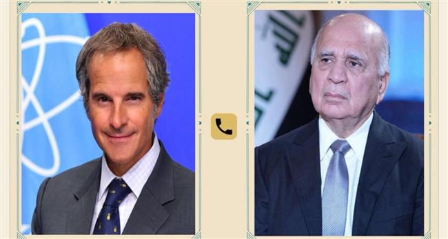 وزير الخارجية العراقي يؤكد لـ "جروسي" رفض بغداد توسيع رقعة الحرب ودعمها استقرار المنطقة