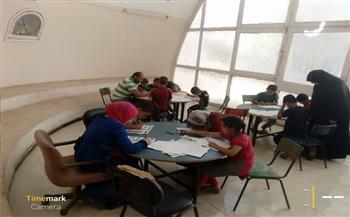 ورشة رسم بمكتبة دهمرو لتنمية المواهب الفنية لدى الرواد