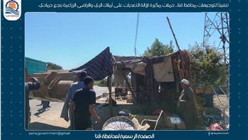 محافظ قنا: حملات مكبرة لإزالة التعديات على أملاك الري والأراضي الزراعية بنجع حمادي