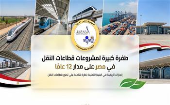 طفرة كبيرة لمشروعات قطاعات النقل في مصر على مدار 12 عاما