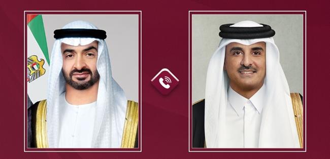 أمير قطر يبحث هاتفيا مع رئيس الإمارات العلاقات الأخوية الوثيقة