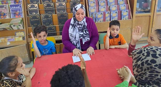 ورشة حكي بمركز طفل المنيرة الغربية للتوعية بمكافحة التصحر والجفاف