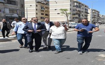 محافظ بورسعيد يتفقد أعمال تطوير شارع العاشر من رمضان أمام سوق على بحي الزهور 