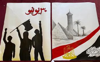 ورشة تصميم فني بقصر ثقافة الشاطبي احتفالًا بذكرى 30 يونيو