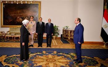 المستشارة هدى عيسى تؤدي اليمين القانونية أمام الرئيس السيسي رئيسا لهيئة النيابة الإدارية| صور