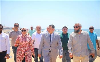 محافظ دمياط يتابع ميدانيًا الأعمال الجارية بمشروع تطوير منطقة اللسان برأس البر