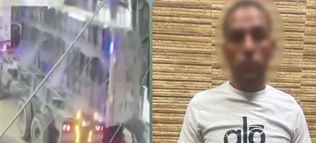 مصرع شخص وتحطم سيارتين ملاكي في انقلاب مقطورة نقل بالفيوم