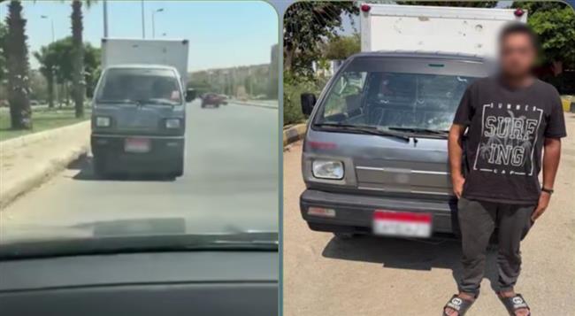 ضبط سائق سيارة نقل لسيره عكس الاتجاه هربًا من الشرطة في القاهرة