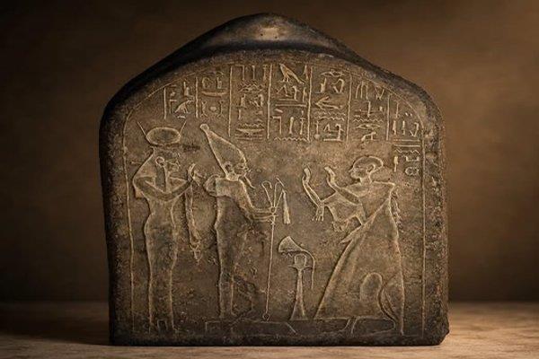 لوحة جنائزية توثق طقوس التعبد لأوزير وإيزيس في مصر القديمة