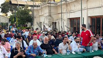 عايدة فهمي تدعم منتخب مصر أمام الأرجنتين من نادي المهن التمثيلية