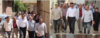 رئيس مياه القليوبية يتفقد منطقتي حوض جاهين وحوض إلياس بالخانكة لبحث توصيل خدمة الصرف الصحي