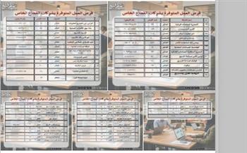 مديرية_العمل توفير ٤ آلاف و٩٣٤ فرصة عمل متاحة بـ ٥١ مصنعاً وشركة بالشرقية
