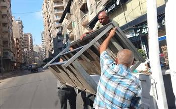 الإسكندرية .. حملات لإزالة الإشغالات والتعديات على حرم الطريق العام لتحقيق السيولة المرورية
